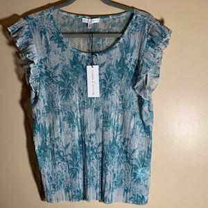 Maison d’Amelie Blue & Silver Floral Blouse